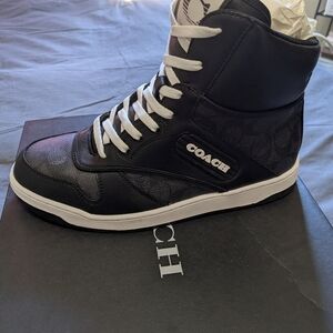 Coach Black and White High-Top Sneakers
